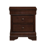 Louis Philippe Style 1pc Nightstand of Drawers Brown Cherry Finish Okume Veneer Bedroom Furniture B01153390