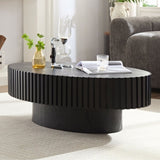 Modern Handcraft Drum Table Length 43.7 inch Ellipse Table for Living Room,Oval Small W2582P251206