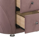 Pink Upholstered 2-drawer Nightstand B062P189075