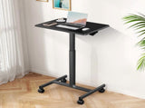 Mobile Standing Desk Adjustable Height Laptop Desk with Lockable Wheels, Black 92306157