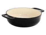 Cast iron 7.5QT cooking pot - Pure black - includes two silicone gloves - Enamel pot 77846550