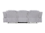 Light Gray Double Reclining Sofa with Cup Holders Ultra Comfort Premium Corduroy Upholstery Living B011P501907