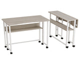 31.5" Computer Desk, Grey Embossed Melamine Tabletop with White Legs, P2 16046246