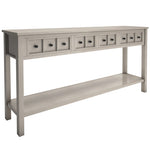 ZUN Rustic Entryway Console Table, 60" Long Sofa Table with two Different Size Drawers and Bottom Shelf 30833518