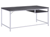 Weathered Grey and Chrome Rectangular Writing Desk B062P153658