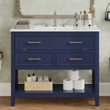 36" Bathroom Vanity with Ceramic Sink, Bathroom Vanity with Tip-Out Tray and 2 Full-Extension N817P288908B