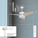 ZUN Light Pro 52 in. LED Indoor White Smart Ceiling Fan with Remote Control [Unable to ship on weekends, 84848147