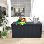 ZUN 113gal 430L Outdoor Garden Plastic Storage Deck Box Chest Tools Cushions Toys Lockable Seat 44898789