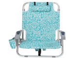 1 PCS Aluminum Beach Chair, 8.5 Inch Seat Height Teal Tribal Pattern, Adjustable Folding Chair with 78014252