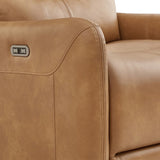 Dublin 30" Swivel Power Recliner Arm Chair Saddle Brown Faux Leather B2719P328580