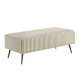 Mavela Wide Wale Corduroy Upholstery Bench, Cream T2574P243218