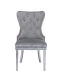 Simba Stainless Steel 2 Piece Chair Finish with Velvet Fabric in Light Gray 808857961150