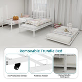 Heavy-duty Sturdy Meta Twin over Twin Bunk Bed/l/ Noise Reduced/ Safety Guardrail/No Box Spring W1935P300342