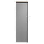 ZUN Three Door Storage Wardrobe with Cabinets and Two Hanging Rods,Gray 44921896