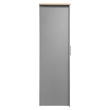 ZUN Three Door Storage Wardrobe with Cabinets and Two Hanging Rods,Gray 44921896