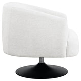 Beige and Matte Black Upholstered Swivel Accent Chair B062P145618
