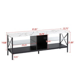 ZUN TV stand,Iron TV cabinet,entertainment center, TV set, media console, with LED lights, remote 02287276