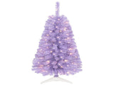 Purple Small Pre Lit 4 Foot Christmas Tree with 50 Warm White LED, Flame Retardant PVC Foliage, 45006795