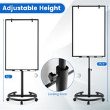 Magnetic Whiteboard,Height-Adjustable Mobile Whiteboard with Round Stand Paper Clips 84331171