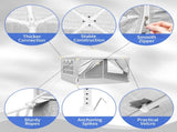 3 x 3m Four Sides Portable Home Use Waterproof Tent with Spiral Tubes White 70629289