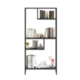 Modern Storage Shelf with 4 Compartments & Metal Legs, Freestanding Organizer,Book Display T2398P286673