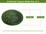 22.4IN Topiary Balls Artificial Outdoor Faux Boxwood Plants Large Green Decorative Spheres for W2945P460786