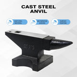 44Lbs Cast Steel Anvil, High Hardness Rugged Round Horn Anvil Blacksmith, Large Countertop and W2885P245712