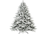 6ft Flocked Christmas Tree with 1100 Tips, Realistic PEPVC Snowy Hinged Tree with Metal Stand, Full 69670078