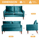 54" Velvet Sofa for Small Spaces, Modern Army Green Fabric Couch with Plush Comfort, Compact Living 62712295