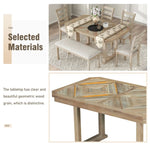 ZUN 6-Piece Rubber Wood Dining Table Set with Beautiful Wood Grain Pattern Tabletop Solid Wood Veneer 48310127