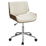 Ecru and Walnut Swivel Office Chair B062P153784