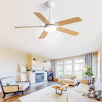 ZUN 42 Inch Modern Ceiling Fan With 3 Color Dimmable Light 5 Blades Remote Control Reversible DC Motor W882P164332