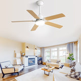 Energy Saving 42 Inch Ceiling Fan 5 Blades Noiseless Reversible Dc Motor Remote Control With Led W934P200086