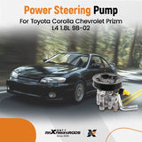 Power Steering Pump w/ Pulley for Toyota Corolla Sedan L4 1.8L 1998-2002 2001 37444445