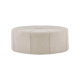 48" Ottoman,Polyester Fabric Large Cocktail Ottoman Modern Style For Living Room, Cream B03548609
