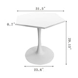 ZUN 31.50"Modern Hexagonal Coffee Table with MDF Table Top,Metal Base, for Dining Room, Kitchen, Living W757P186684