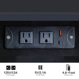 41" Large Size Left Bedside Cabinet Vanity TableCushioned Stool Dresser Set, 2 AC2 USB Power W936P230831