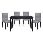 ZUN Gray Velvet Upholstered Side Chairs Set of 2pc Black Finish Wood Frame Casual Dining Room Furniture B011125791