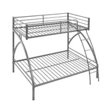 Gray Metal Frame Twin/Full Bunk Bed, Youth Bed, Youth Bedroom Furniture, Easy Assembly B011P248591