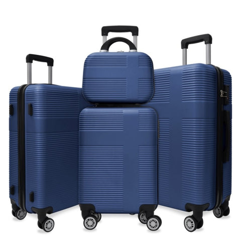 ZUN Luggage 4 Piece Set with Spinner Wheels, Hardshell Lightweight Suitcase with TSA Lock,Checked W1625P170113