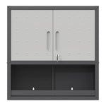 ZUN Metal Wall-Mounted Tool Storage Cabinet with Locking Door and 1 Shelf 1 Opened Drawer for Garage 61339189