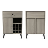 ZUN Modern Grey Wine Cabinet, Single Drawer, Single Cabinet with a removable wine rack B064P182637