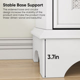 White two door rattan storage cabinet with adjustable partition, medieval modern independent buffet W1706P280678