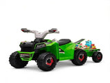 Green 6V Toddler Electric Vehicle with Toy-Carrying Back Trailer, Gentle Forward & Backward, 53479685