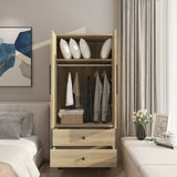 Density board pasted with triamine 9398-1 oak color black copper feet 2 doors 2 drawers with clothes 83228701