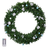 48in Pre-lit Christmas Wreath, Lighted Artificial Xmas Wreath with 150 Cold & Warm White Lights and 54938553