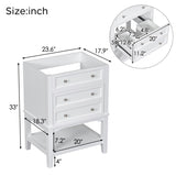 24" Bathroom Vanity Without Sink, Base Only, Solid Wood Frame, Bathroom Storage Cabinet with Drawer WF306247AAK