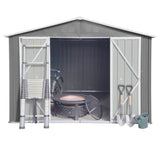 Metal garden sheds 10ftx8ft outdoor storage sheds Grey 32909920