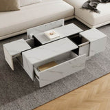 Rectangular Sliding Top Coffee Table with 2 Drawers and 2 Hidden Storage for Living Room 47.2" N735P250955K