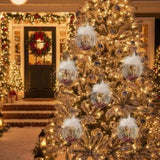6PCS Set 3.9" Glass Christmas Ornaments Decorative Hanging Balls for Tree & Holiday Party Decor 97954427